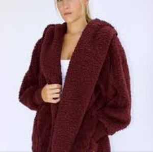 Nordic Beach Chocolate Cherry Hooded Wrap- New, In Bag
